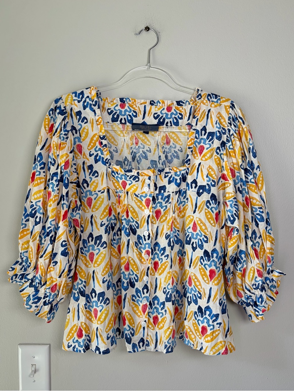 Rachel Rachel Roy Linen Blend Colorful Blouse